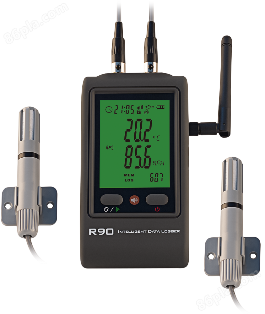 无线手持式高精度双温湿度记录仪 wifi R90-DX-W